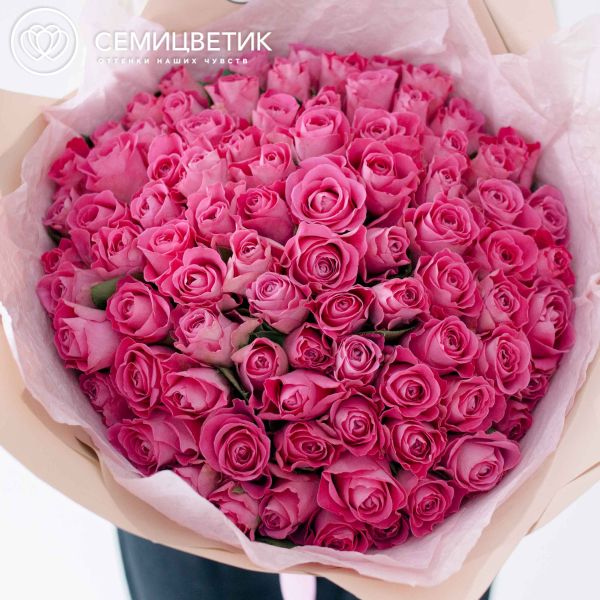 Букет из 75 розовых роз (Кения) 40 см Standart