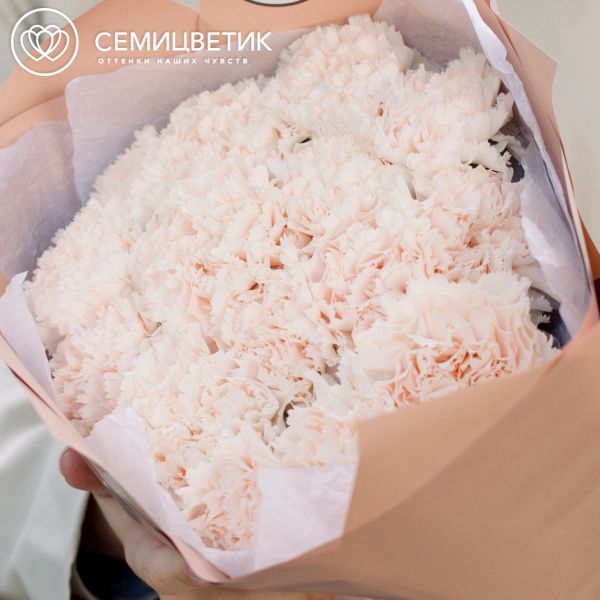 Букет из 15 кремовых гвоздик