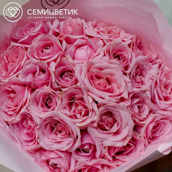 Букет из 25 нежно-розовых роз 35-40 см (Россия)