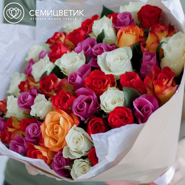 Букет из 51 розы микс (Кения) 40 см Standart